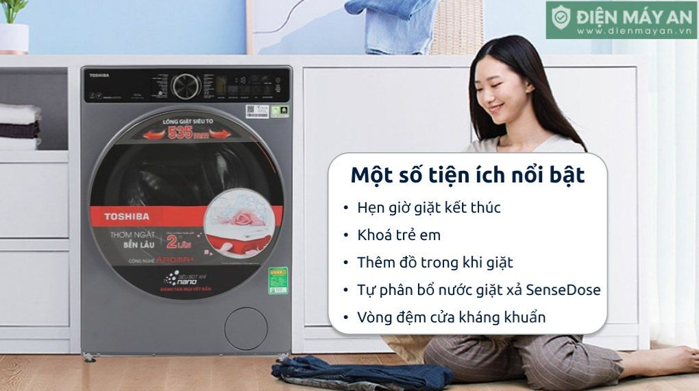 Máy Giặt Toshiba Inverter 10.5 Kg TW-T25BZU115MWV(MG)